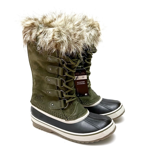 Sorel Joan of Arctic Nori Green Dark Stone Waterproof Winter Boots NEW - Picture 2 of 10